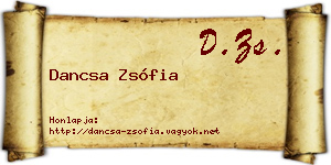 Dancsa Zsófia névjegykártya