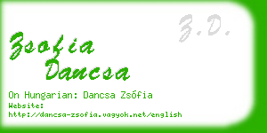 zsofia dancsa business card