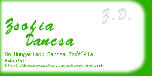 zsofia dancsa business card